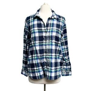 Plaid Flannel Button Down Long Sleeve Shirt